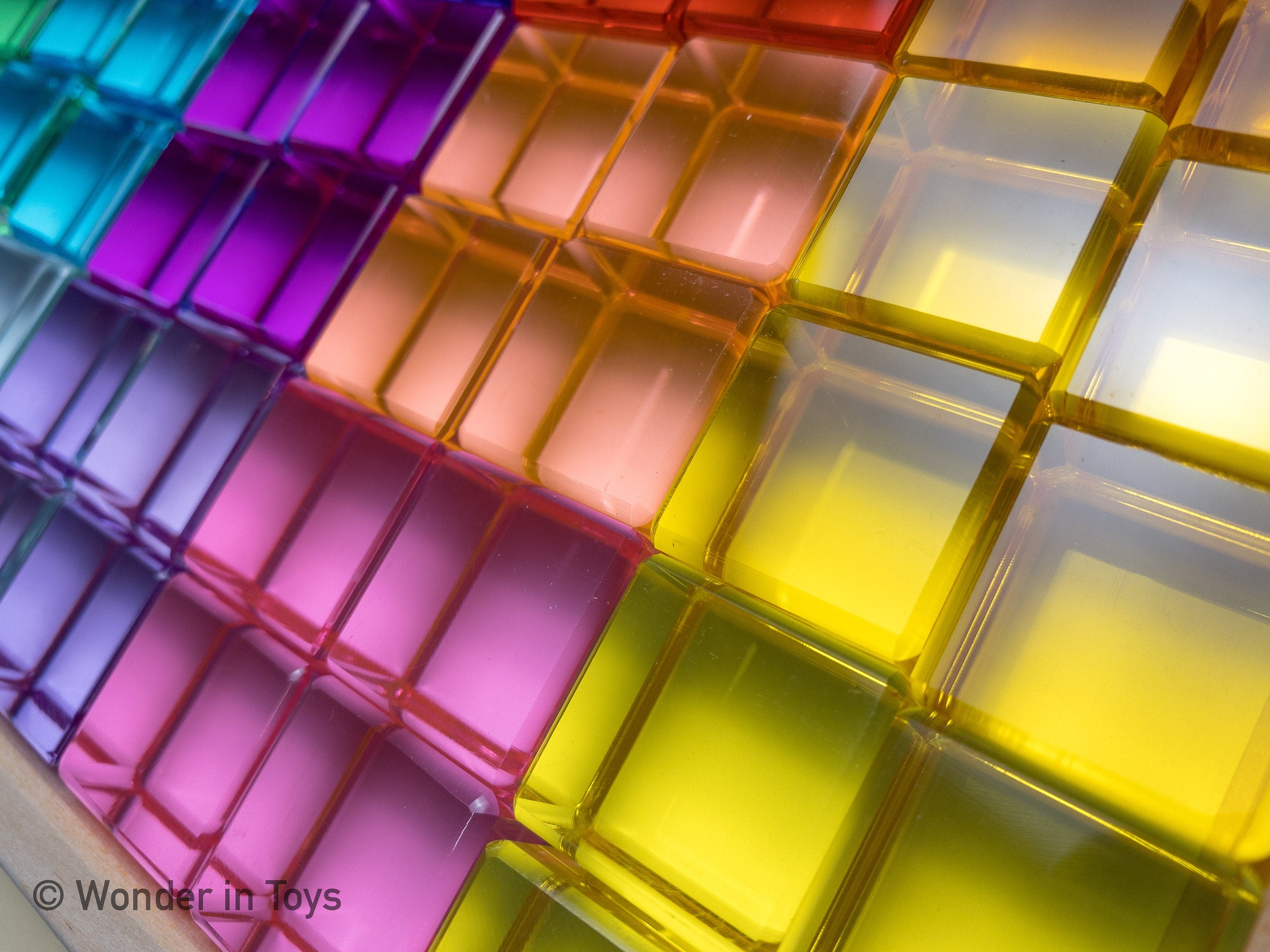 Translucent Pastel Light Rainbow Acrylic Square and Rectangle Cube Set –  Wonder in Toys & Urban Littles
