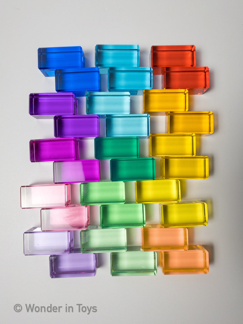 Rainbow Translucent Acrylic Rectangular Prism Cuboid Blocks – Wonder in  Toys & Urban Littles