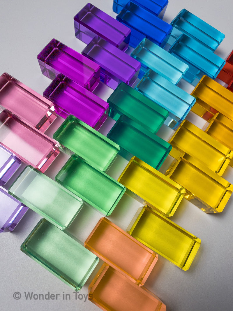 Rainbow Translucent Acrylic Rectangular Prism Cuboid Blocks