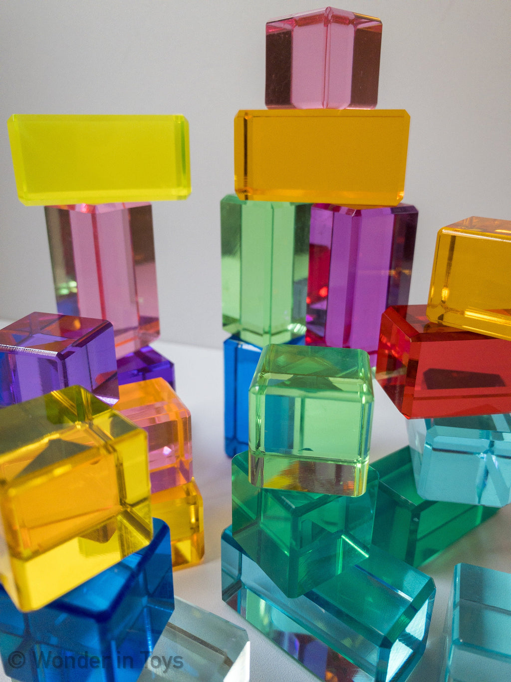 Translucent Pastel Light Rainbow Acrylic Square and Rectangle Cube Set