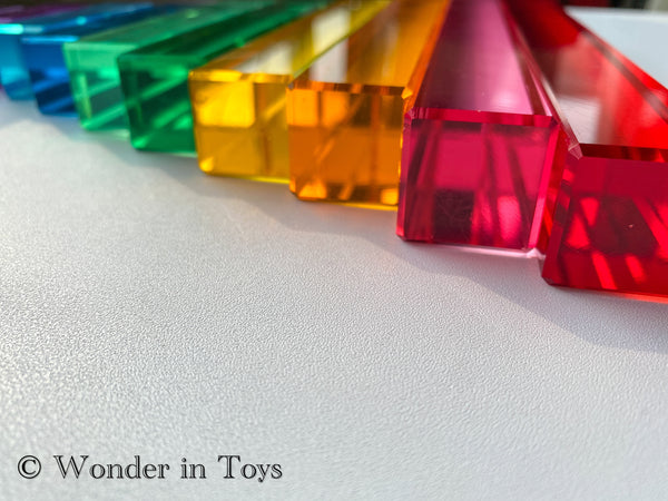 Lucent Rainbow Acrylic Cubes Upgraded Version Gem Cubes Light Cubes  Montessori Playroom Toddler Kids Waldorf Play 